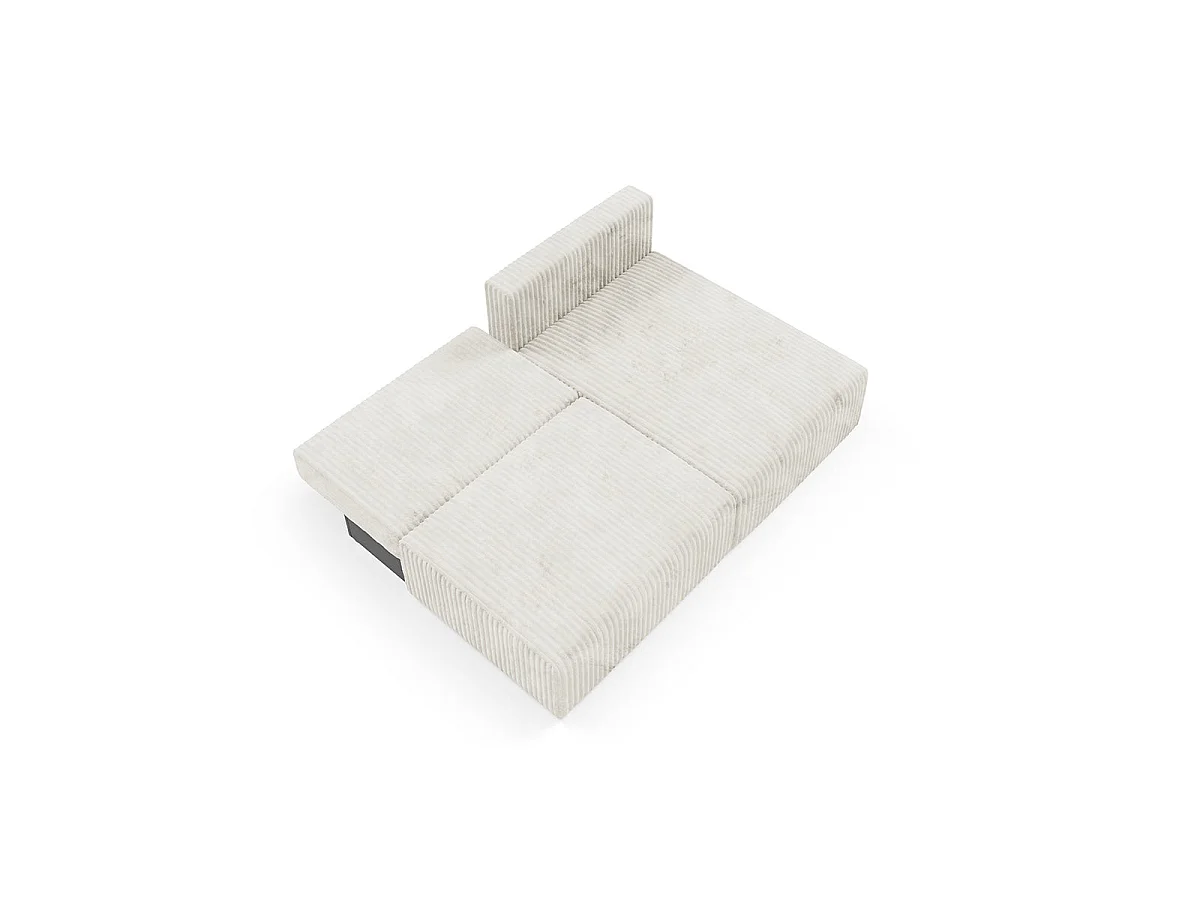 Canapé d'angle convertible 3 places réversible avec coffre en tissu blanc ANGEL