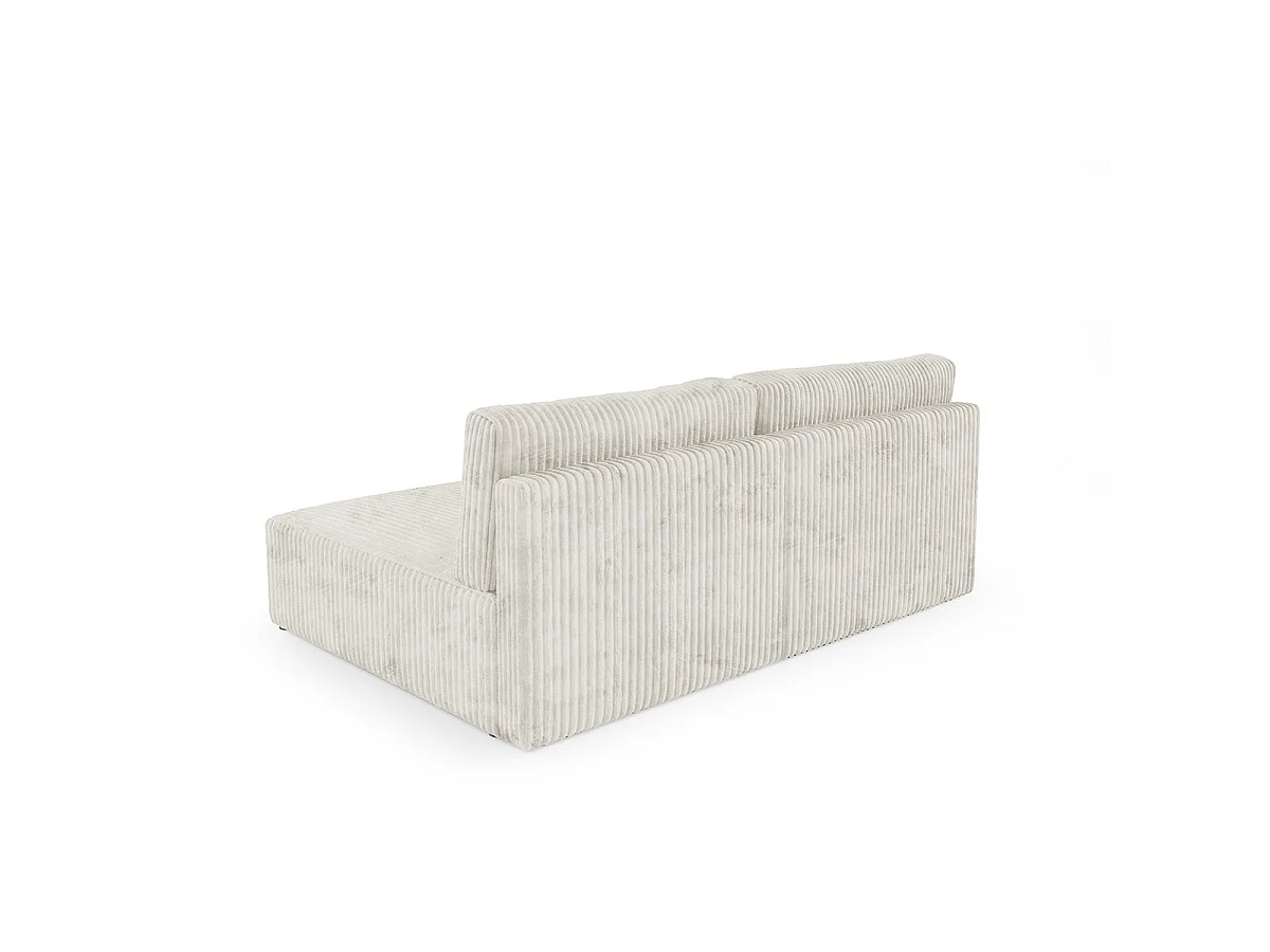 Canapé d'angle convertible 3 places réversible avec coffre en tissu blanc ANGEL
