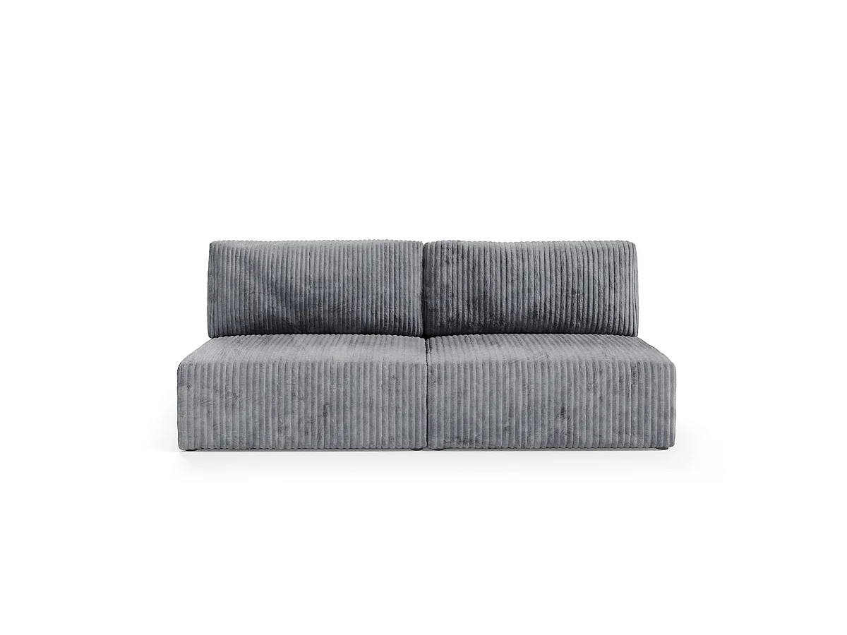 Canapé convertible 3 places avec coffre Angela Gris foncé