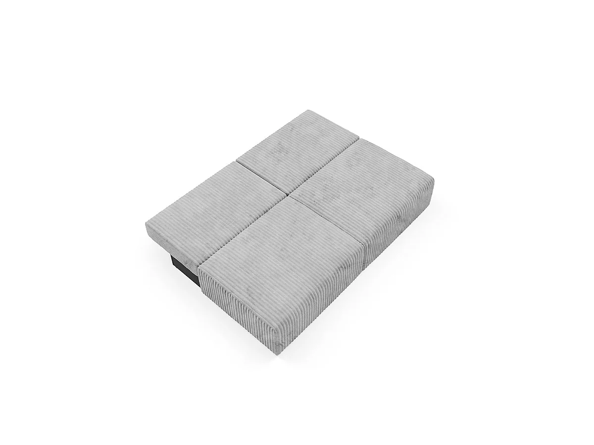 Canapé convertible 3 places avec coffre en tissu gris foncé ANGELA