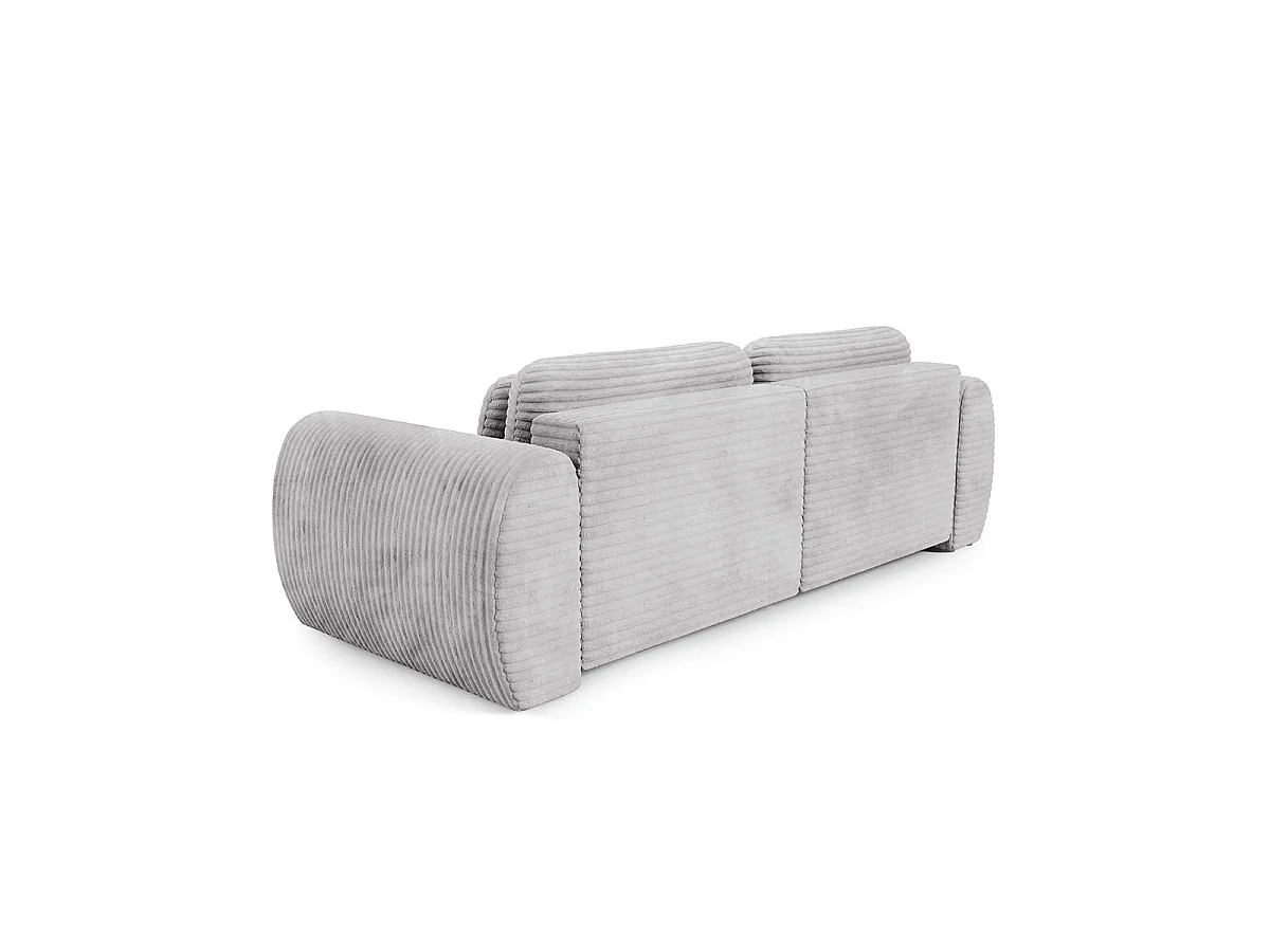 Canapé d'angle convertible 3 places réversible avec coffre en tissu gris clair