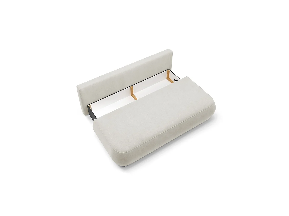 Canapé convertible 3 places avec coffre Antonio Blanc cassé