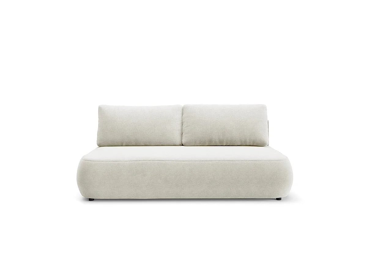 Canapé convertible 3 places avec coffre en tissu blanc ANTONIO
