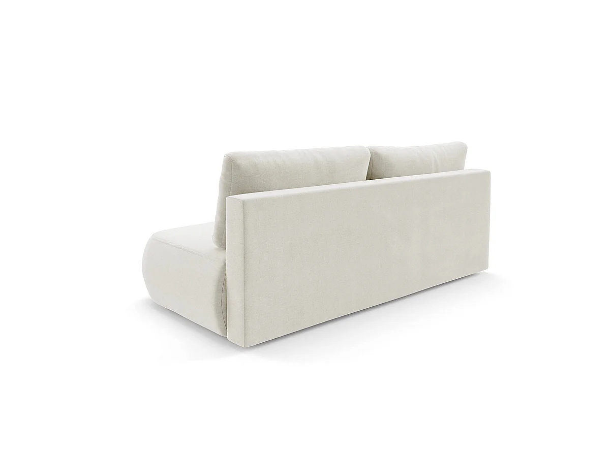 Canapé convertible 3 places avec coffre en tissu blanc ANTONIO