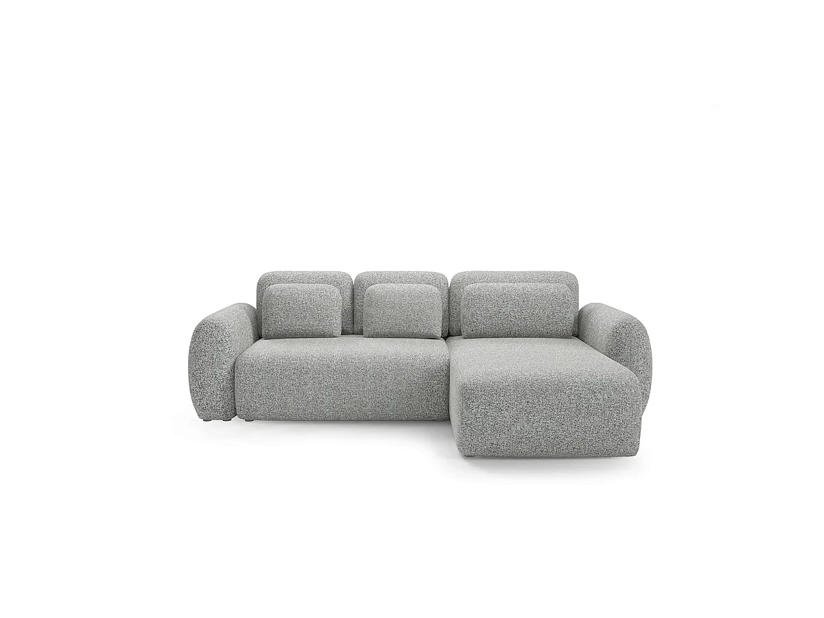 Canapé d'angle réversible et convertible 3 places avec coffre Carmela Gris