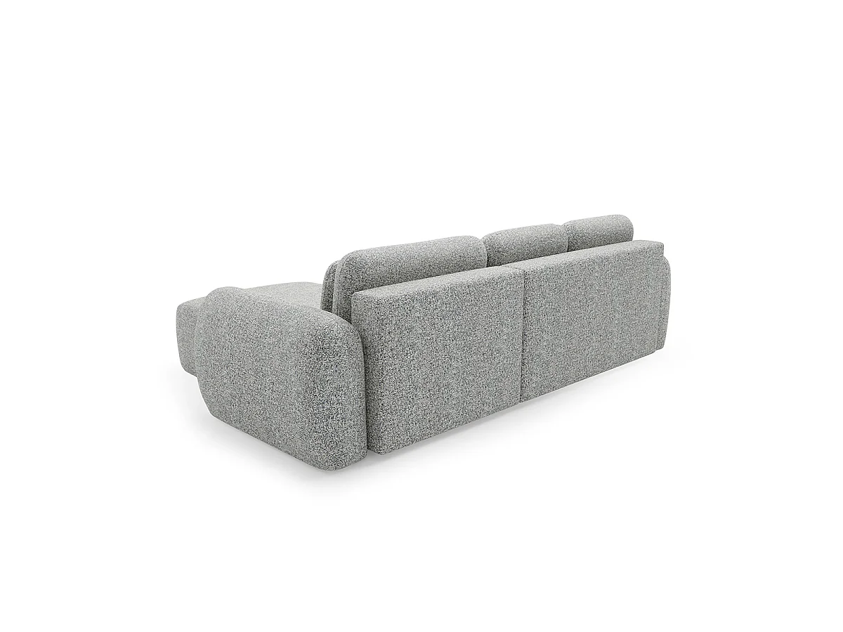 Canapé d'angle réversible et convertible 3 places avec coffre Carmela Gris