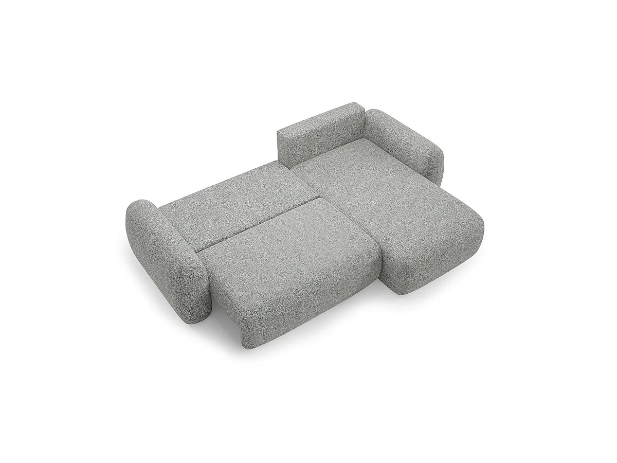 Canapé d'angle convertible 3 places réversible avec coffre en tissu gris CARMELA