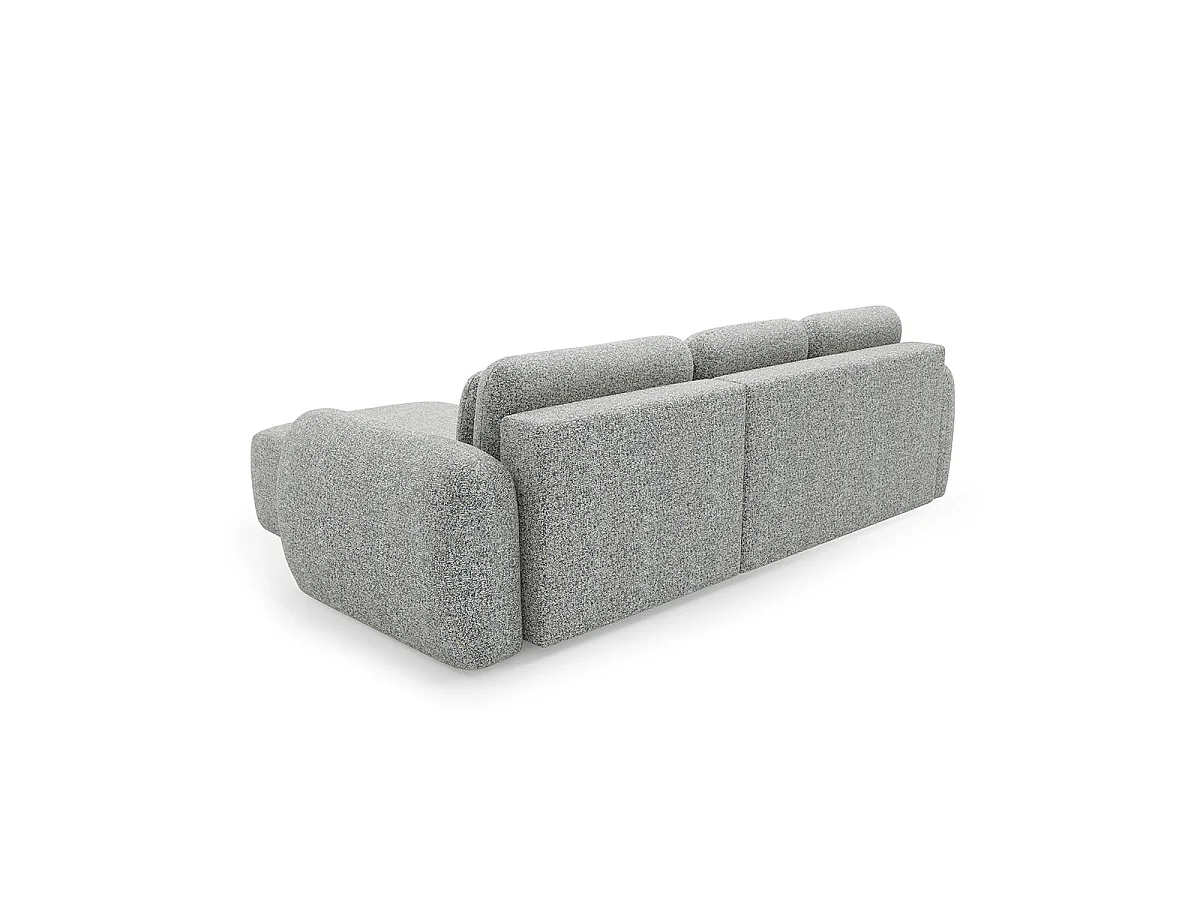 Canapé d'angle convertible 3 places réversible avec coffre en tissu gris CARMELA