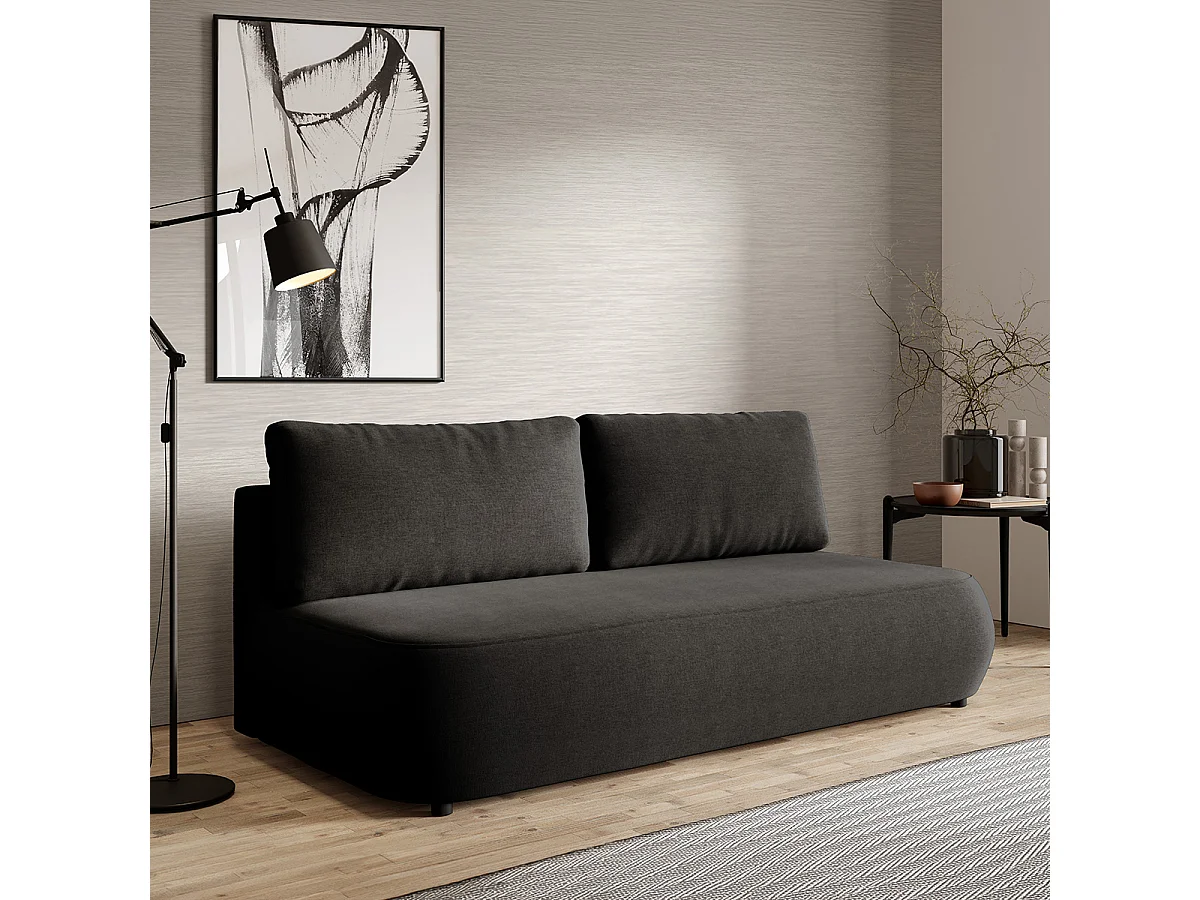Canapé convertible 3 places avec coffre Antonio Noir