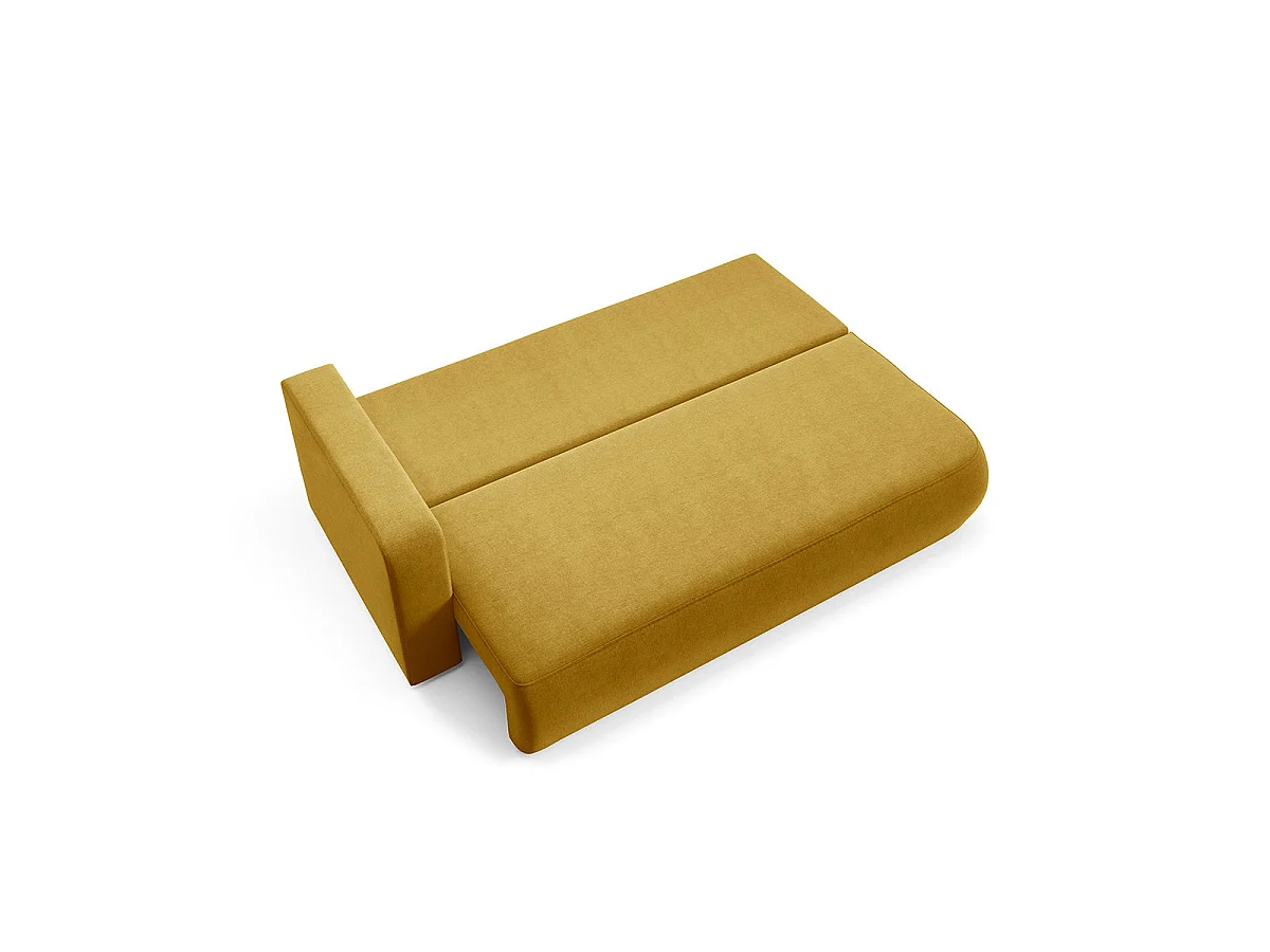 Canapé convertible 3 places réversible avec coffre en tissu jaune ANTONIO