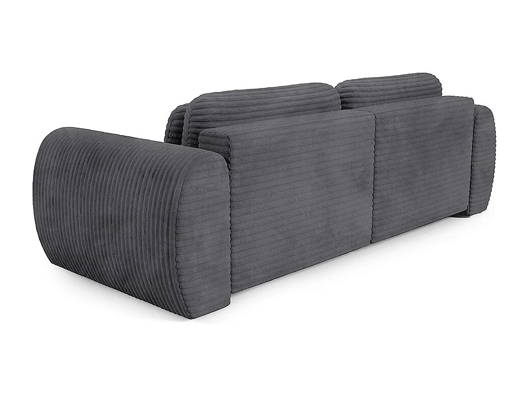 Canapé d'angle réversible et convertible 3 places avec coffre Camilla Gris foncé