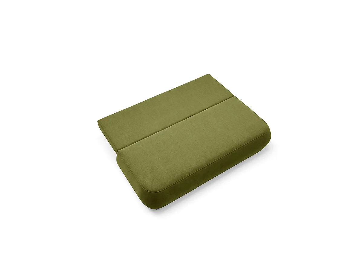 Canapé convertible 3 places avec coffre en tissu vert ANTONIO