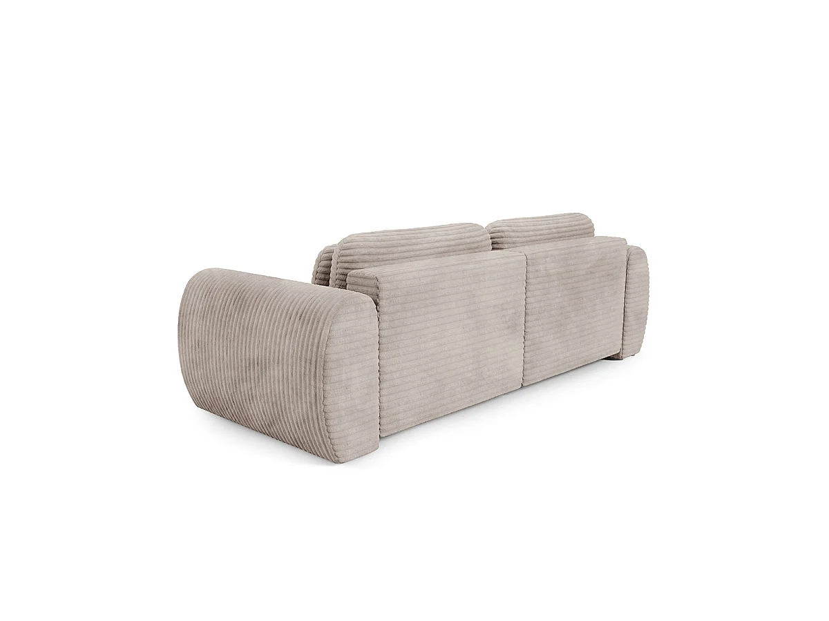 Canapé d'angle convertible 3 places réversible avec coffre en tissu taupe CAMILLA