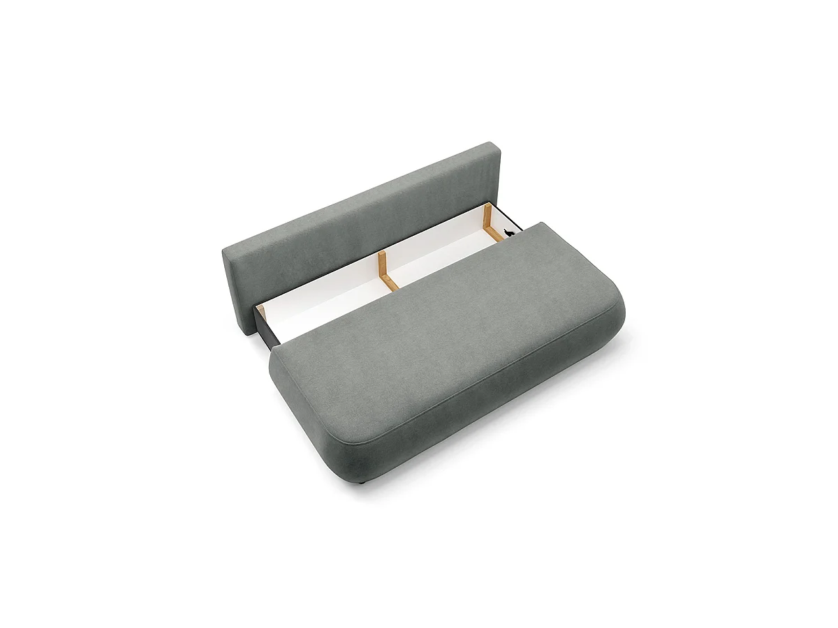 Canapé convertible 3 places avec coffre Antonio Gris