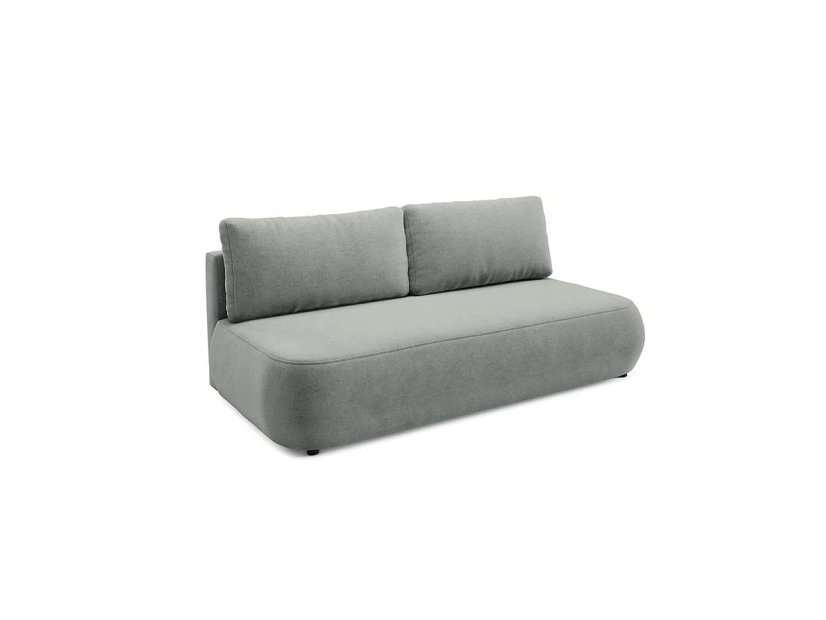 Canapé convertible 3 places avec coffre en tissu gris ANTONIO