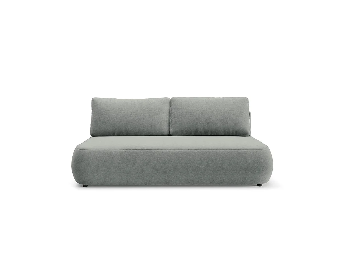 Canapé convertible 3 places avec coffre en tissu gris ANTONIO