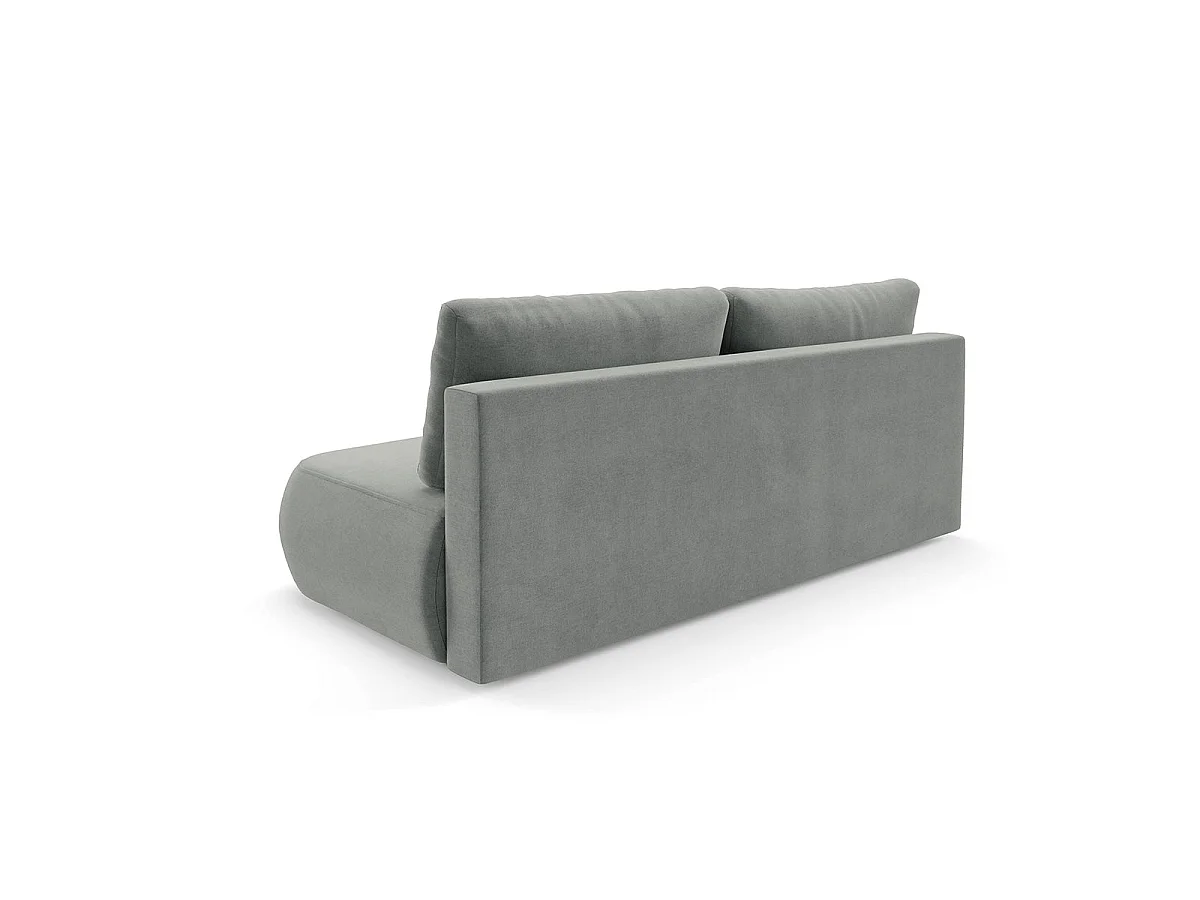 Canapé convertible 3 places avec coffre en tissu gris ANTONIO