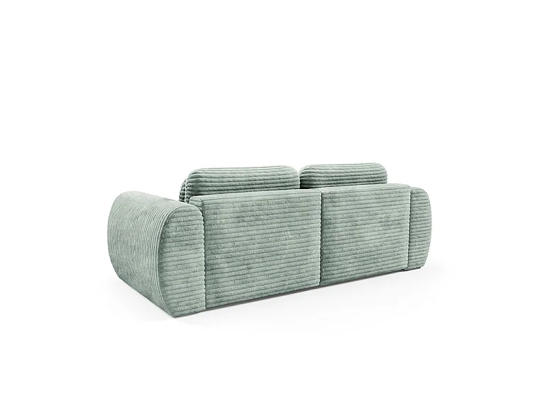 Canapé convertible 3 places avec coffre Camilla Vert d'eau