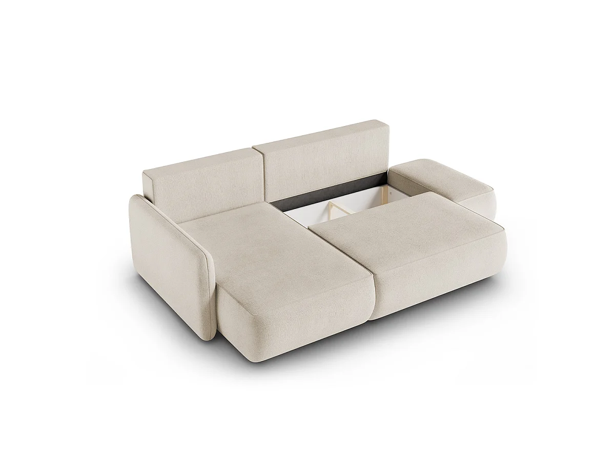 Canapé d'angle réversible et convertible 3 places avec coffre Alessio Beige