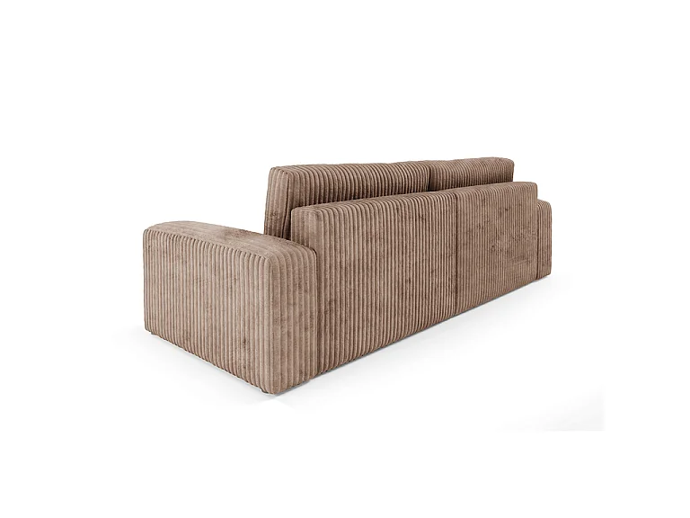 Canapé convertible 3 places avec coffre et accoudoirs Angela Marron clair