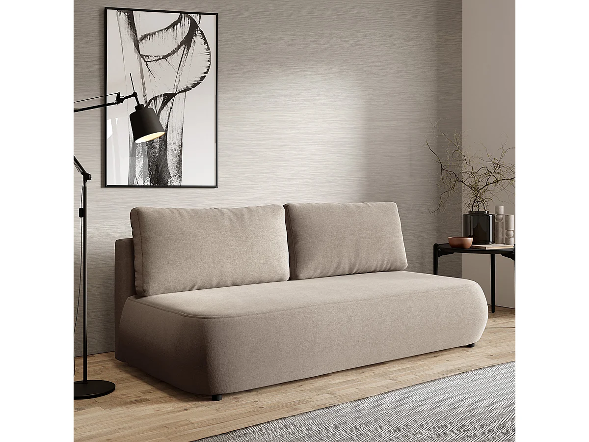 Canapé convertible 3 places avec coffre Antonio Beige