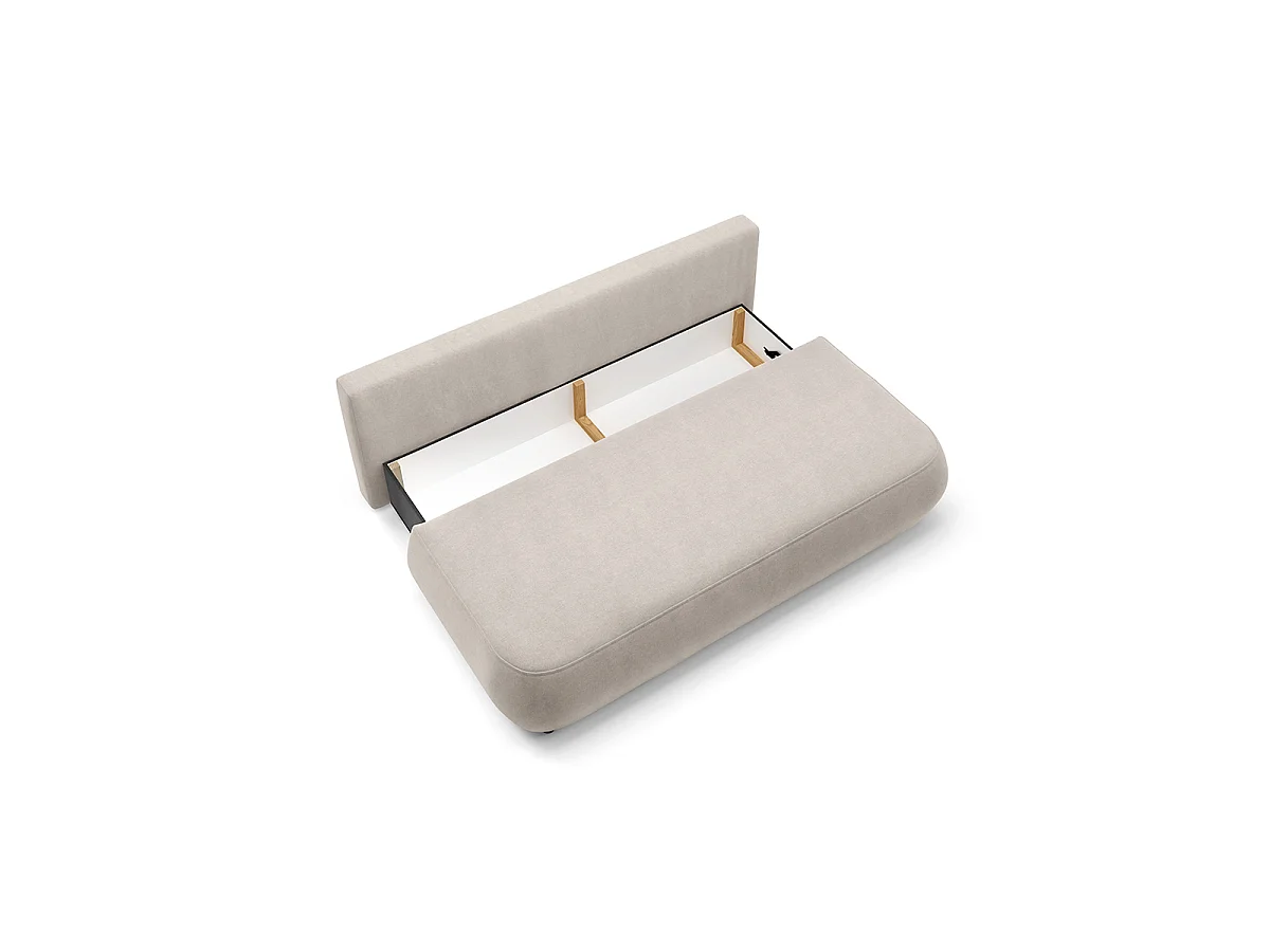 Canapé convertible 3 places avec coffre Antonio Beige