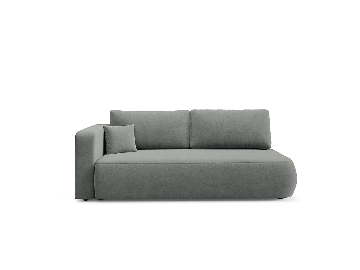 Canapé convertible 3 places avec coffre et accoudoir réversible Antonio Gris