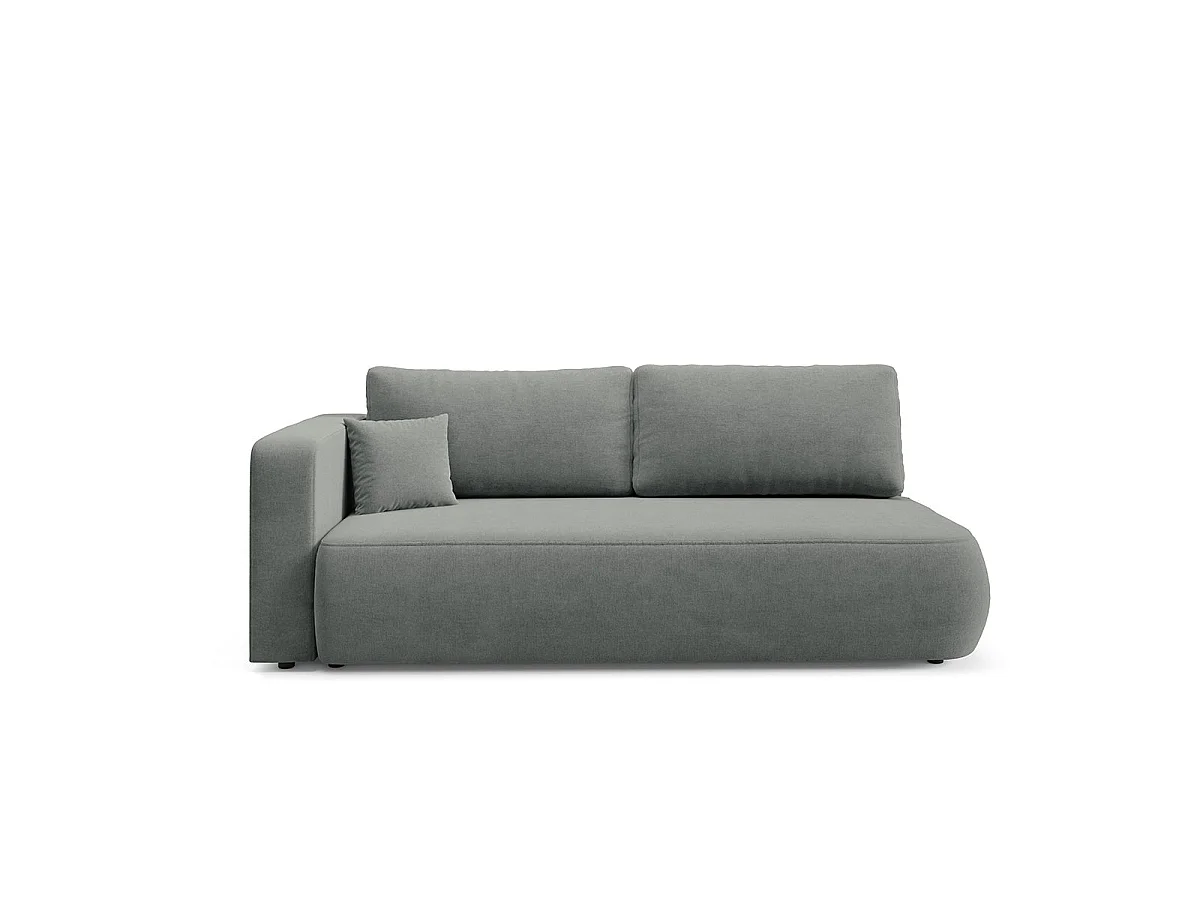 Canapé convertible 3 places réversible avec coffre en tissu gris ANTONIO