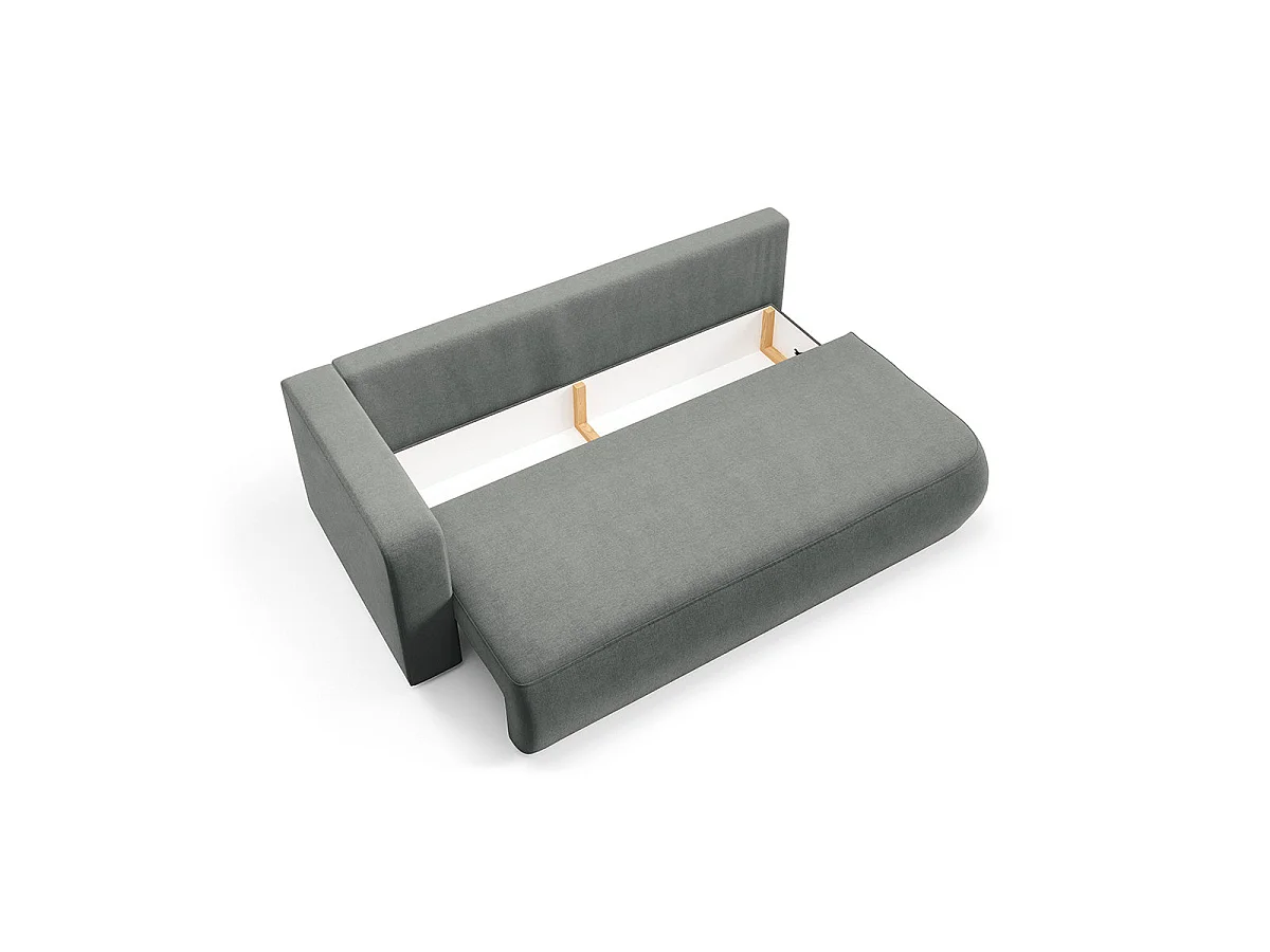 Canapé convertible 3 places réversible avec coffre en tissu gris ANTONIO