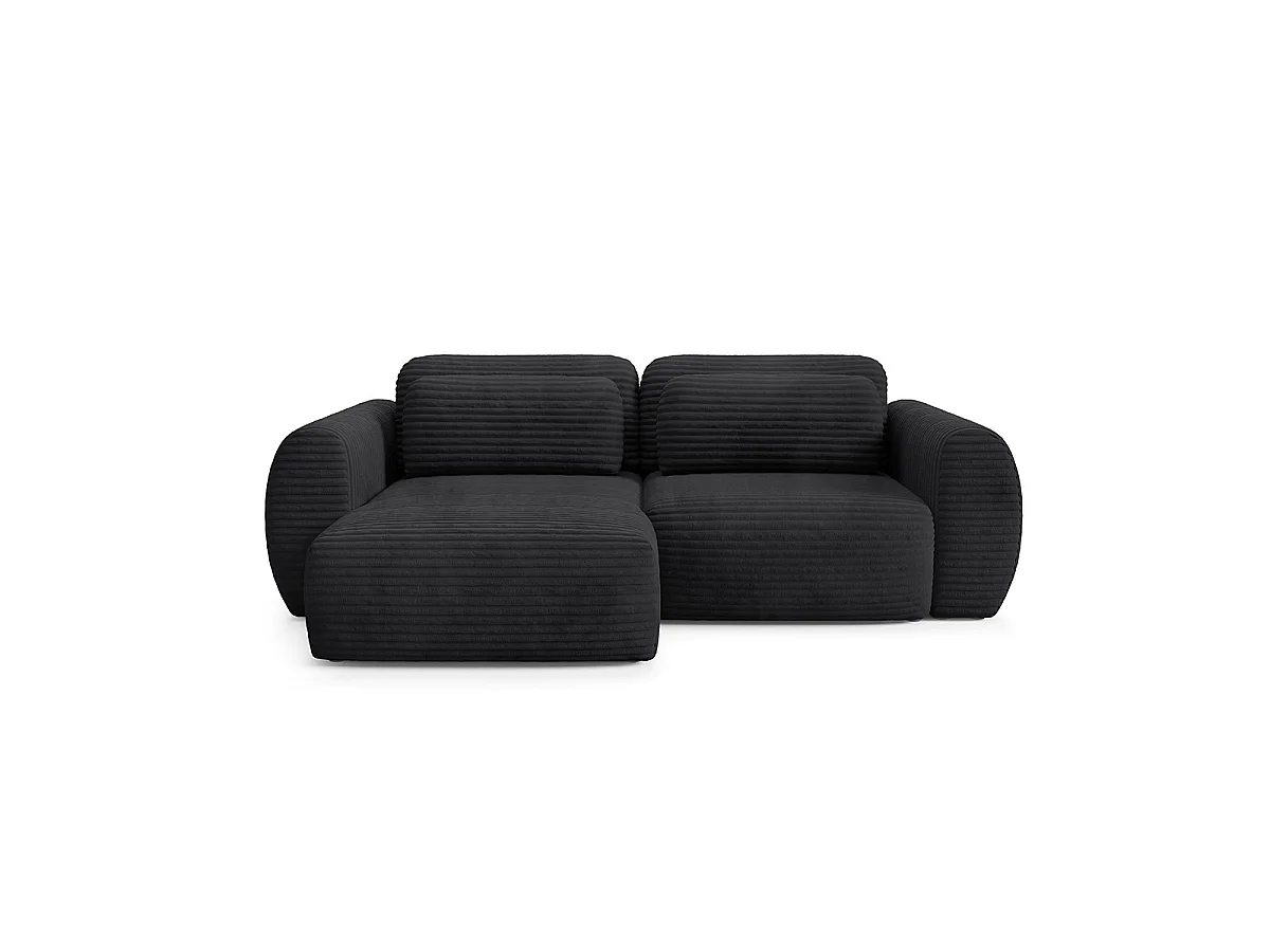 Canapé d'angle réversible et convertible 3 places avec coffre Camilla Noir