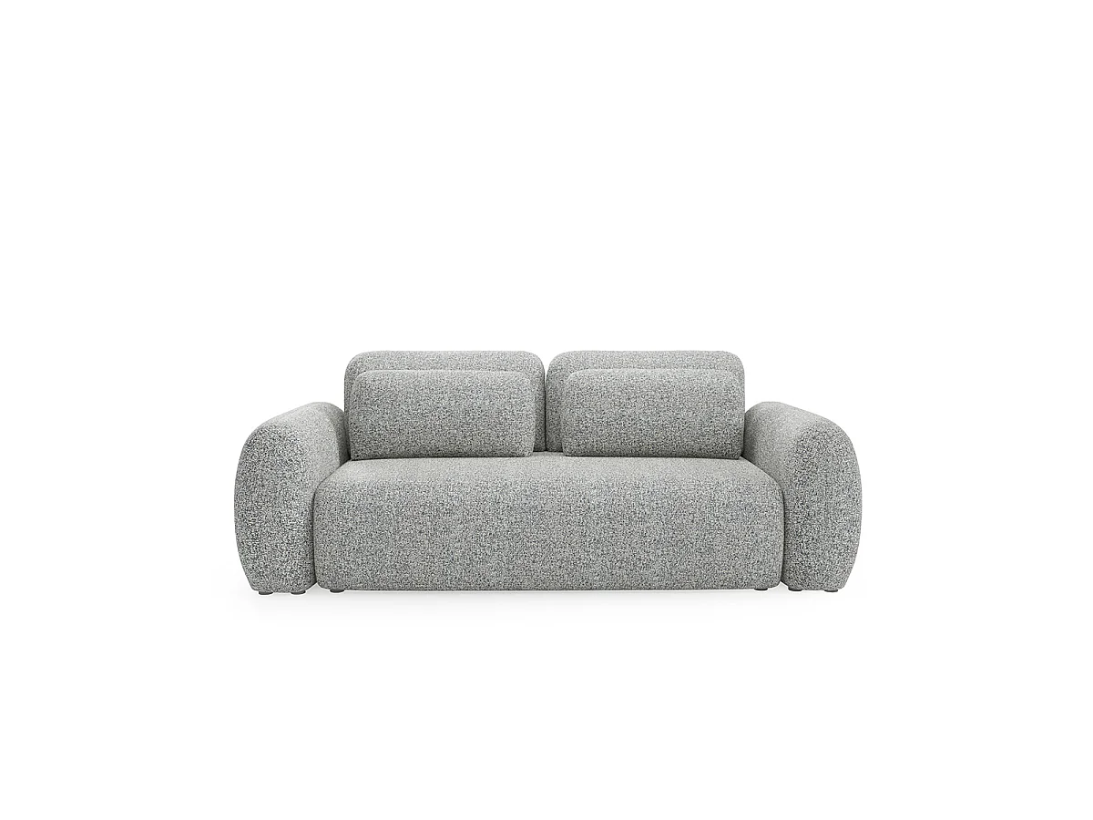 Canapé convertible 3 places avec coffre Carmela Gris