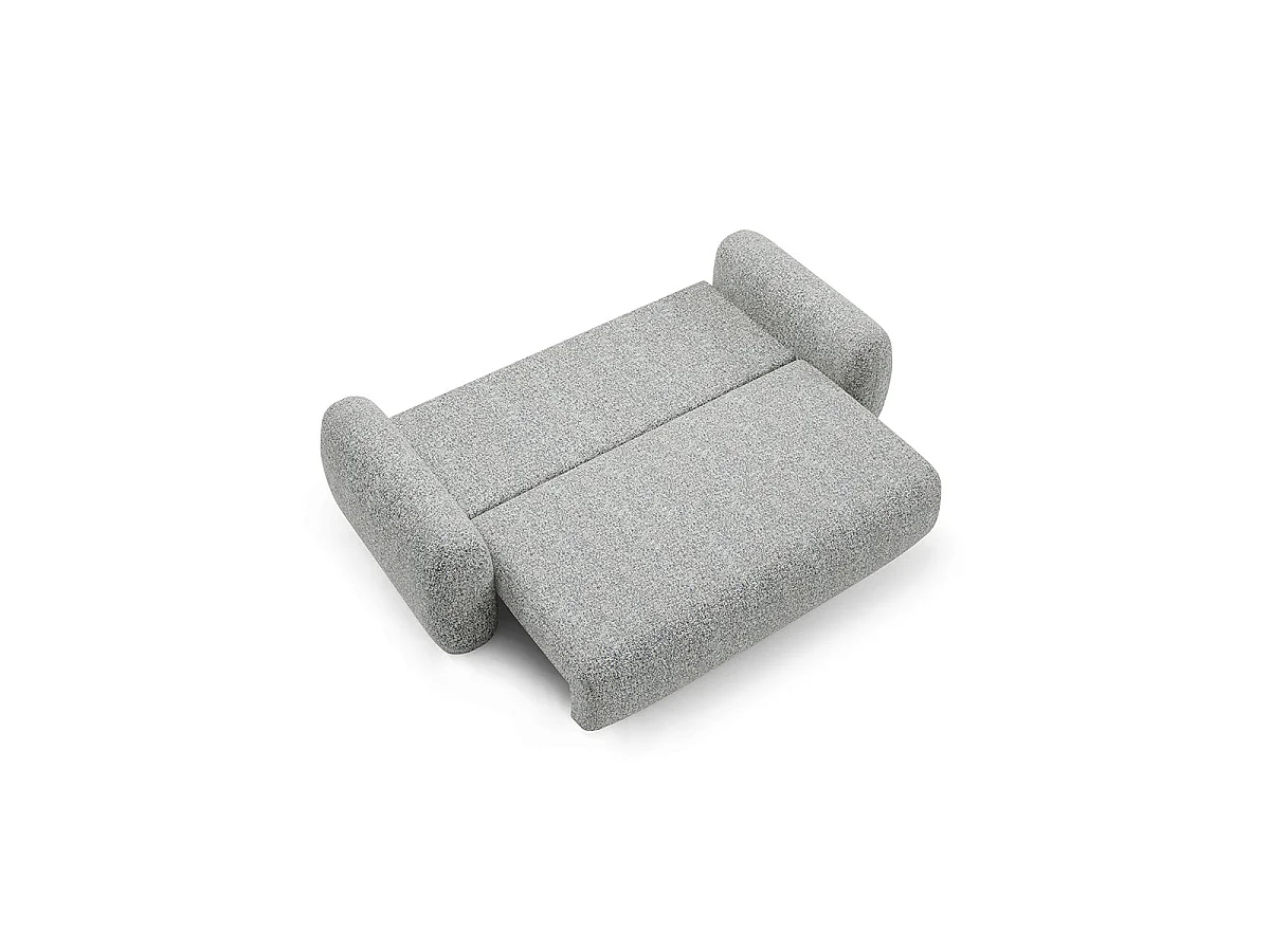 Canapé convertible 3 places avec coffre en tissu gris CARMELA