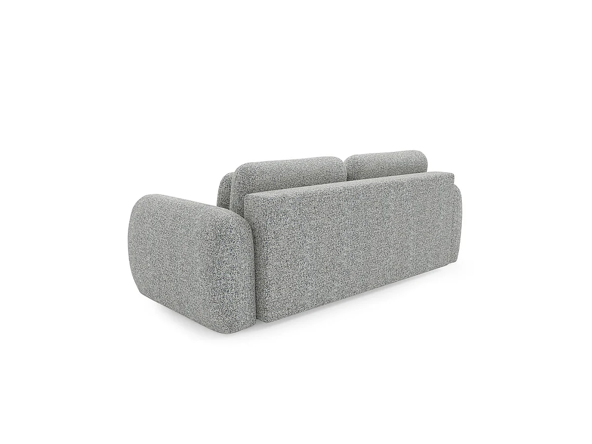 Canapé convertible 3 places avec coffre en tissu gris CARMELA