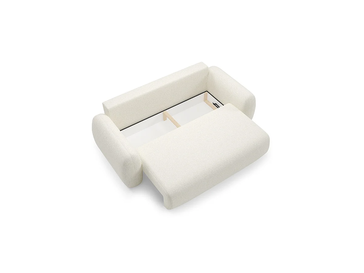 Canapé convertible 3 places avec coffre Carmela Blanc