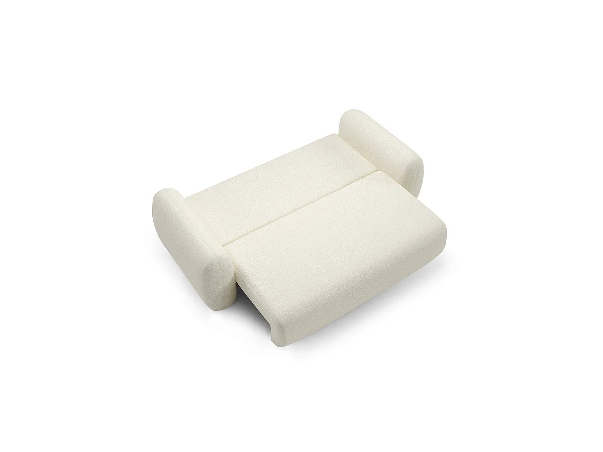 Canapé convertible 3 places avec coffre en tissu blanc CARMELA