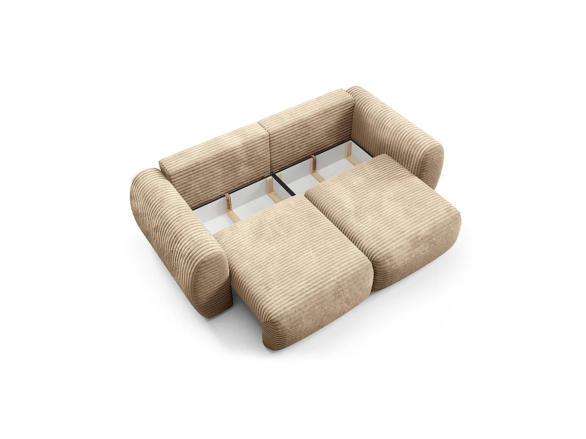 Canapé convertible 3 places avec coffre Camilla Beige