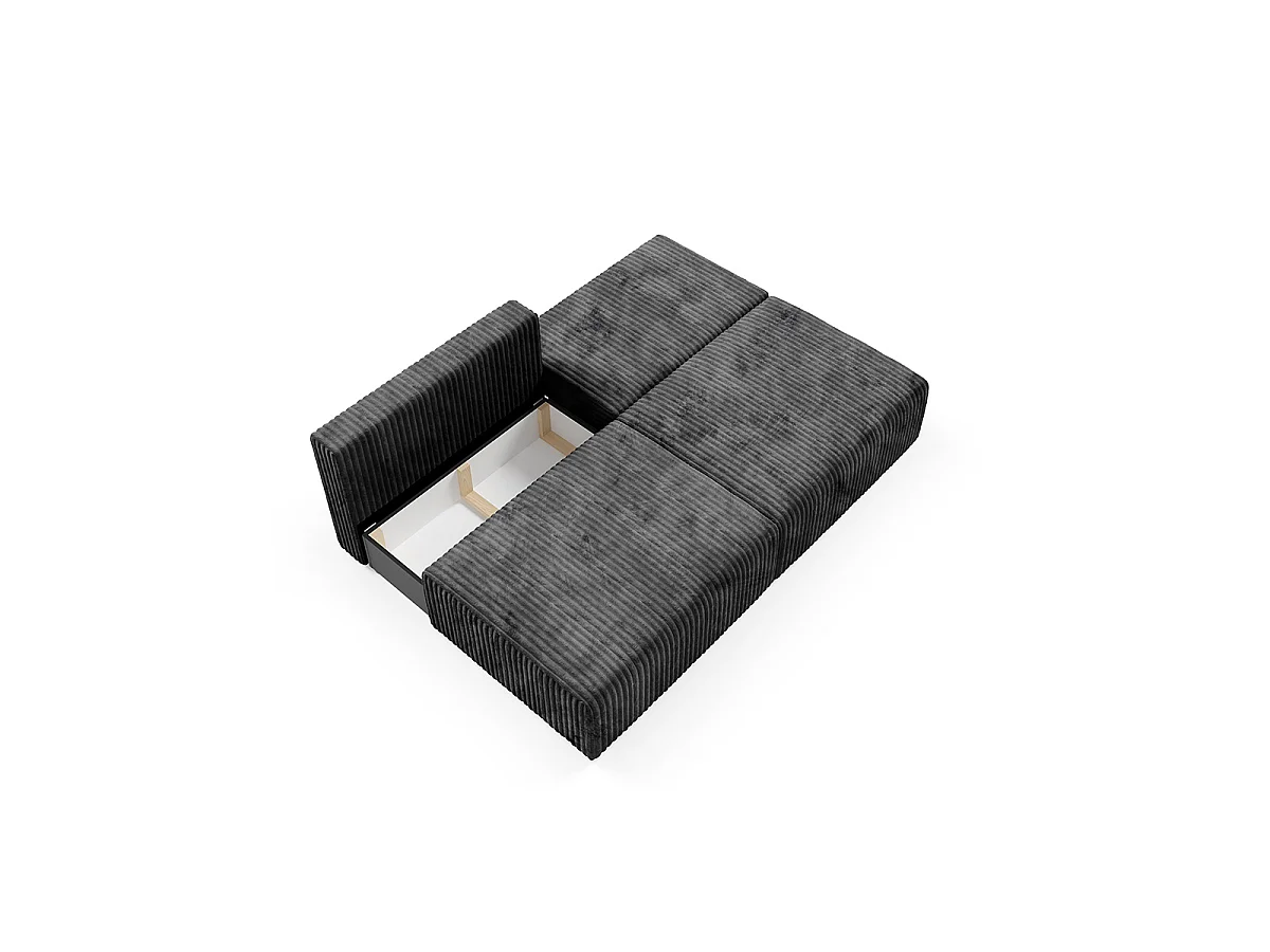 Canapé convertible 3 places avec coffre Angela Noir