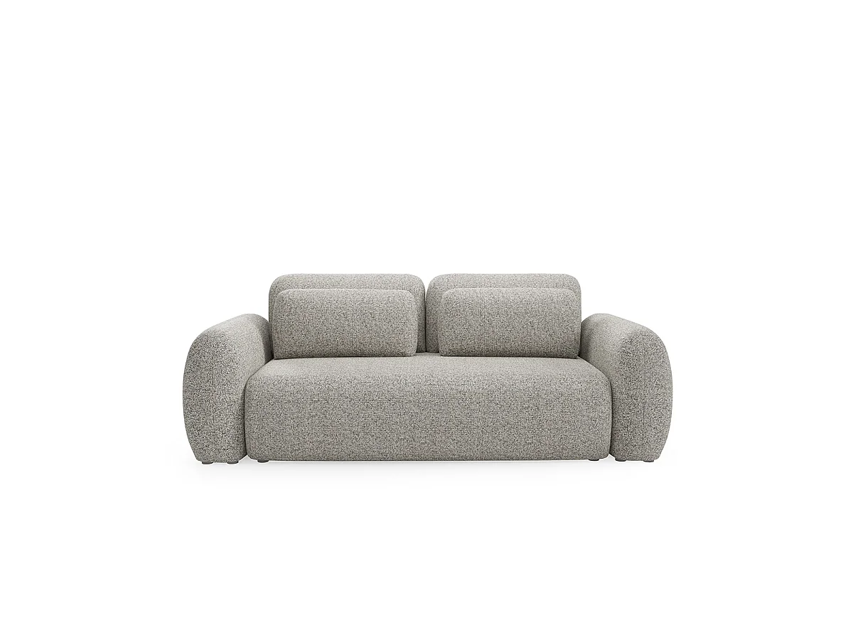 Canapé convertible 3 places avec coffre Carmela Gris clair