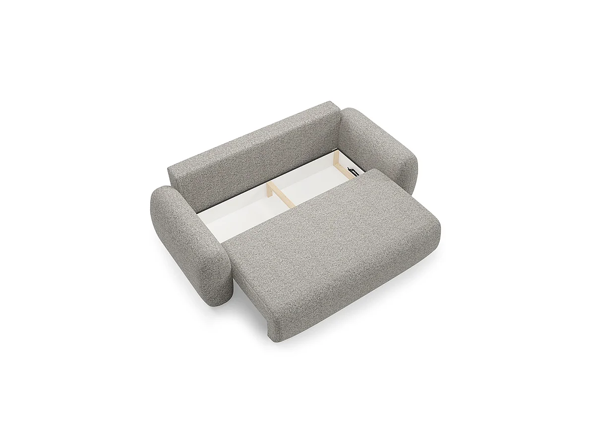 Canapé convertible 3 places avec coffre Carmela Gris clair