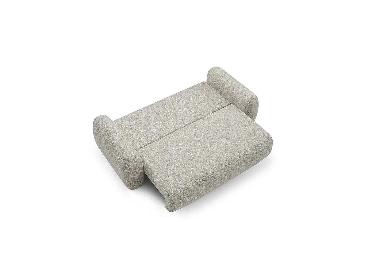 Canapé convertible 3 places avec coffre en tissu gris clair CARMELA