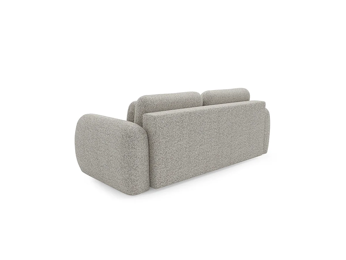 Canapé convertible 3 places avec coffre en tissu gris clair CARMELA