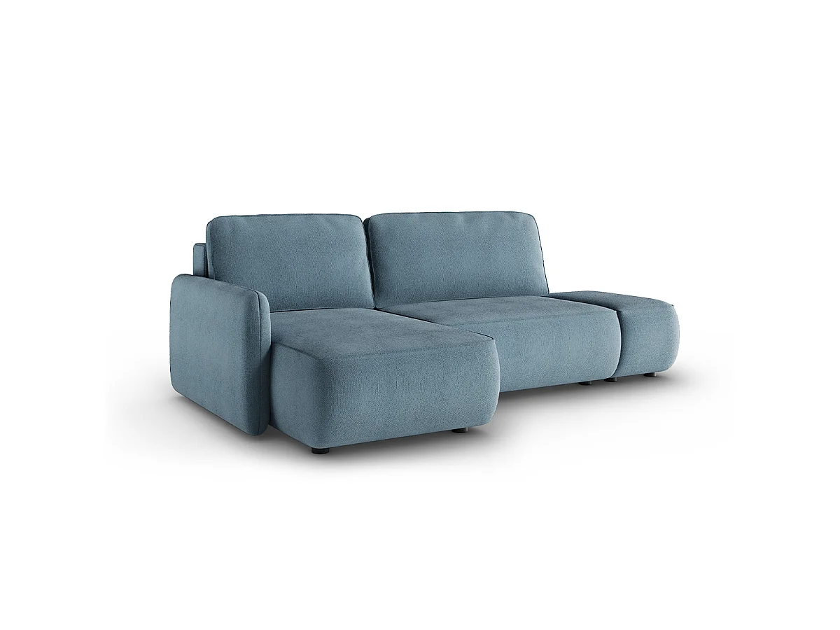 Canapé d'angle réversible et convertible 3 places avec coffre Alessio Bleu clair