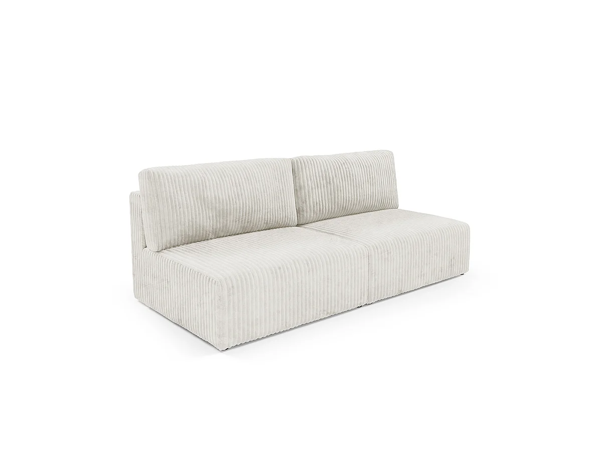 Canapé convertible 3 places avec coffre Angela Blanc cassé