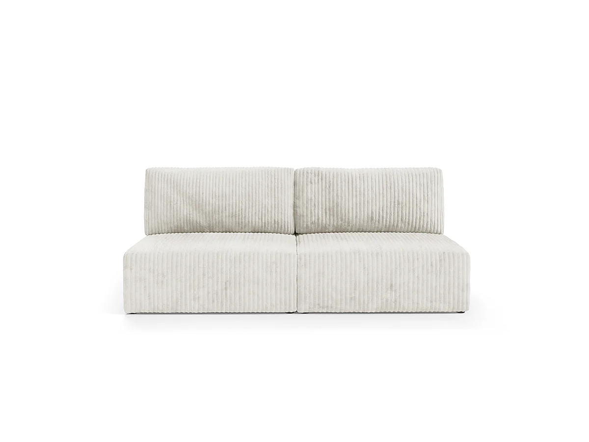 Canapé convertible 3 places avec coffre Angela Blanc cassé