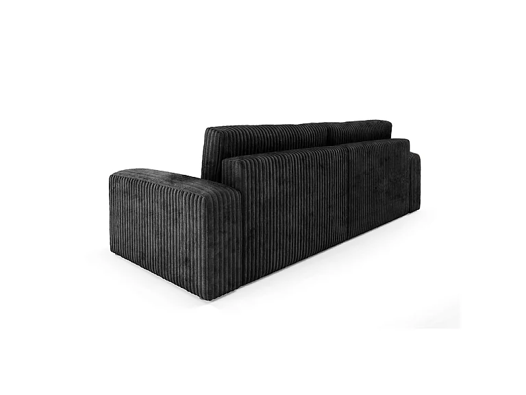 Canapé convertible 3 places avec coffre et accoudoirs Angela Noir