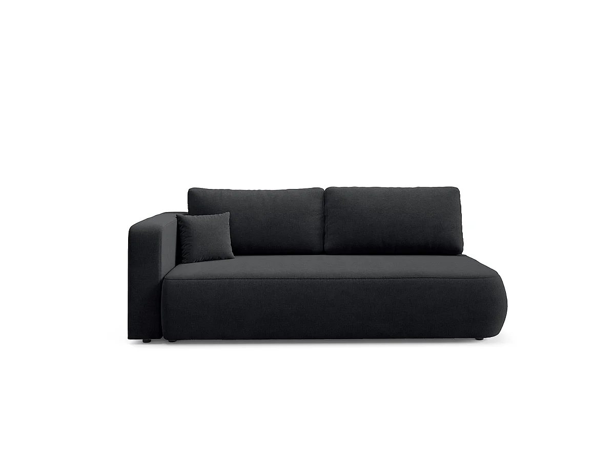 Canapé convertible 3 places avec coffre et accoudoir réversible Antonio Noir