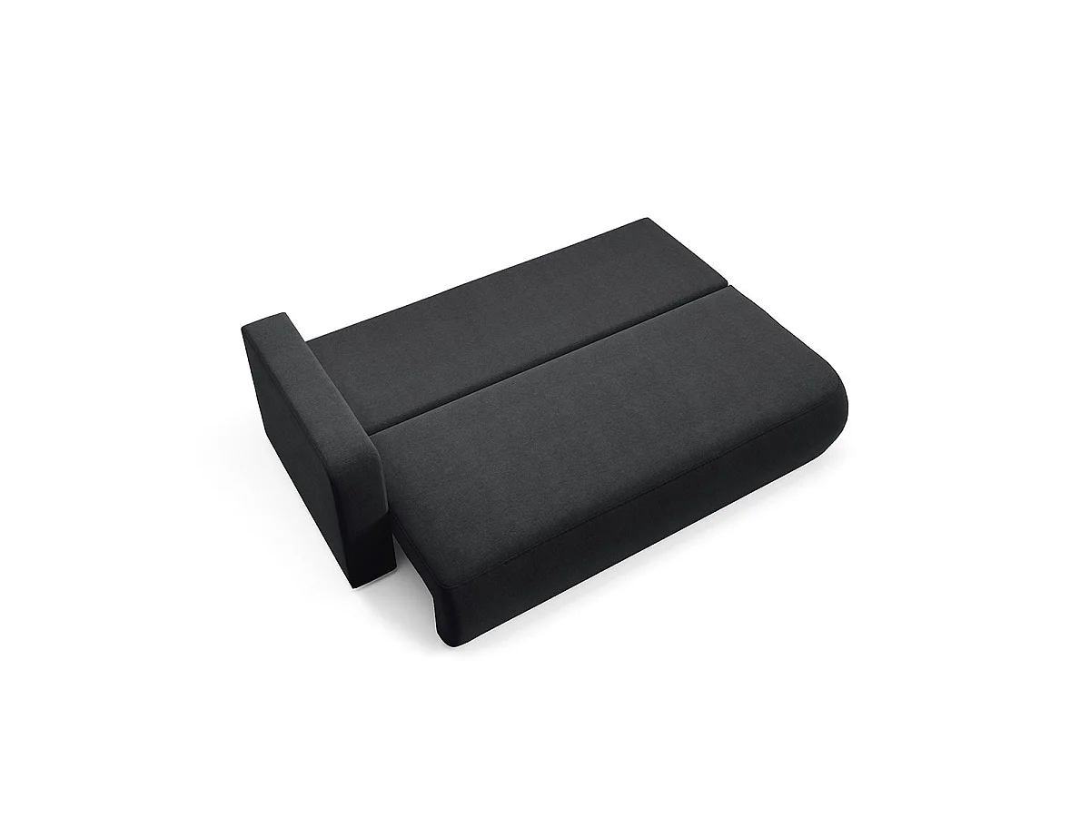 Canapé convertible 3 places réversible avec coffre en tissu noir ANTONIO