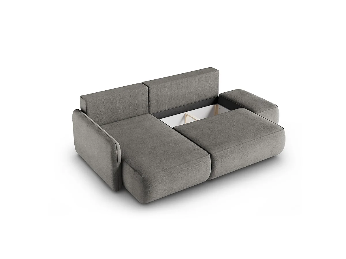 Canapé d'angle réversible et convertible 3 places avec coffre Alessio Gris