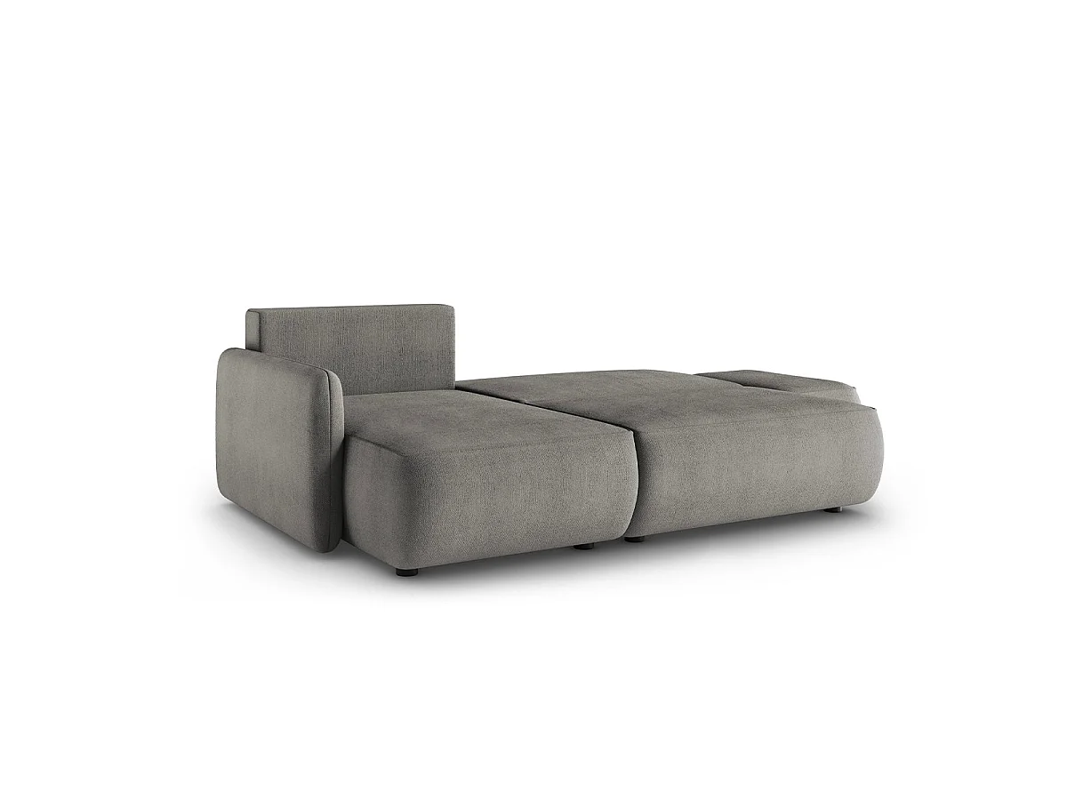 Canapé d'angle convertible 3 places réversible avec coffre en tissu gris ALESSIO