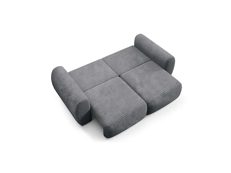 Canapé convertible 3 places avec coffre Camilla Gris foncé